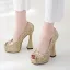 Scintillantes Argenté Club de carnaval Paillettes Sandales Femme 2020 13 cm Talons Épais Peep Toes / Bout Ouvert Sandales