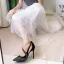 Chic / Beautiful Black Cocktail Party Leather Womens Shoes 2020 Rhinestone 9 cm Stiletto Heels Pointed Toe Heels