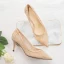 Charmant Champagne Chaussure De Mariée 2020 Cuir Faux Diamant 7 cm Talons Aiguilles À Bout Pointu Mariage Escarpins