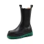 Eenvoudige Winter Zwarte Straatkleding Platte Ronde Neus Mid Kalf Dames Laarzen 2020