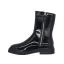 Fabuleux Tomber Océan Bleu Désinvolte Cuir Talon Bas Bottes Femme 2020 Cuir Verni 3 cm Talons Épais À Bout Rond Bottes