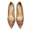 Charmant Champagner Kristall Brautschuhe 2020 Leder Strass Pailletten 10 cm Stilettos Spitzschuh Hochzeit Pumps