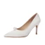 Elegant Red Satin Prom Pumps 2020 Pearl 8 cm Stiletto Heels Pointed Toe Pumps