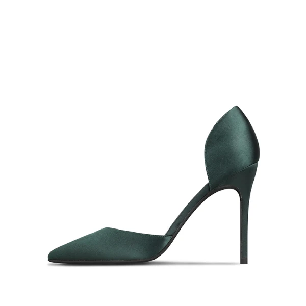 Elegant Black 10 cm Prom Solid Color 2020 High Heels Satin Summer Pointed Toe Stiletto Heels Womens Sandals Womens Shoes