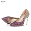 Sparkly Champagne Pumps 2018 Paljett Polyester 10 cm Stiletthæler Spisse Pumps