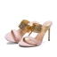 Modest / Simple Summer Black Gold Womens Sandals 2018 Casual Suede Leather 10 cm Stiletto Heels Open / Peep Toe High Heels