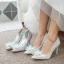 Błyszczące Srebrny Kryształ Buty Ślubne 2020 Cekiny 9 cm Szpilki Szpiczaste Ślub Czółenka