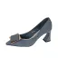 Enkla Aprikos / Beige Casual Mocka Pumps 2020 6 cm Tjocka Klackar Spetsiga Pumps