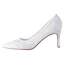 Eleganckie Kość Słoniowa Z Koronki Buty Ślubne 2020 7 cm Szpilki Szpiczaste Czółenka