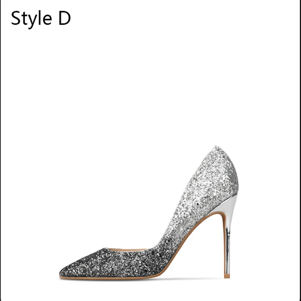 Glitzernden Charmant Pink Abend Pailletten Damenschuhe 2020 10 cm Stilettos Spitzschuh High Heels