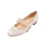 Vintage / Retro Chinese style Ivory Embroidered Butterfly Flat Wedding Shoes 2020 Round Toe