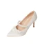 Élégant Ivoire Satin Chaussure De Mariée 2020 Brodé Perle 7 cm Talons Aiguilles À Bout Pointu Mariage Escarpins