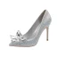 Cinderella Silver Crystal Wedding Shoes 2020 Leather Rhinestone 10 cm Stiletto Heels Pointed Toe Wedding Pumps
