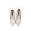 Luxury / Gorgeous Silver Rhinestone Wedding Shoes 2020 Leather Pearl Bow 10 cm Stiletto Heels Pointed Toe Wedding Pumps