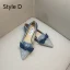 Sparkly Gradient-Color Prom Flat Womens Shoes 2020 Sequins Bow Pointed Toe Heels