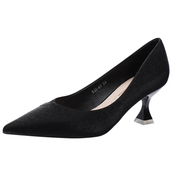 Simple Beige Désinvolte Escarpins 2020 3 cm Talons Aiguilles Talon Bas À Bout Pointu Escarpins