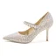 Luxury / Gorgeous Blushing Pink Pearl Rhinestone Wedding Shoes 2020 Leather 8 cm Stiletto Heels Pointed Toe Wedding Pumps