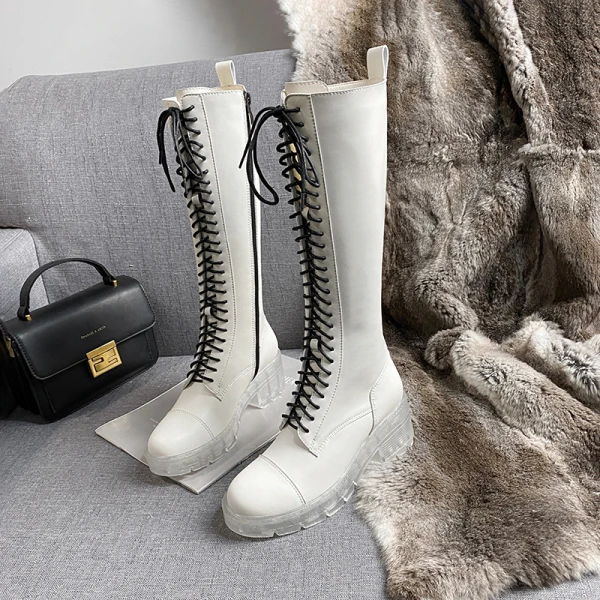Moda Zima Czarne Zużycie ulicy Połowy Łydki Buty Damskie 2020 6 cm Grubym Obcasie Okrągłe Toe Boots
