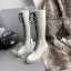 Moda Zima Czarne Zużycie ulicy Połowy Łydki Buty Damskie 2020 6 cm Grubym Obcasie Okrągłe Toe Boots