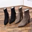 Modest / Simple Black Street Wear Ankle Suede Womens Boots 2020 8 cm Thick Heels Pointed Toe Boots