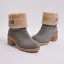 Classique Vert Foncé Vêtement de rue Bottines Daim Bottes Femme 2020 5 cm Talons Épais À Bout Rond Bottes