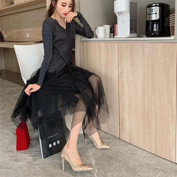 Uroczy Złote Rhinestone Przezroczyste Buty Ślubne 2020 Skórzany 10 cm Szpilki Szpiczaste Ślub Czółenka