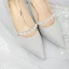 Schöne Silber Pailletten Brautschuhe 2020 Strass Perle 8 cm Stilettos Spitzschuh Hochzeit Pumps