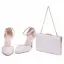 Charmant Argenté Chaussure De Mariée 2020 Bride Cheville Perle Faux Diamant 9 cm Talons Aiguilles À Bout Pointu Mariage Talons