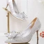 Charmant Sexy Argenté Cristal Chaussure De Mariée 2020 Faux Diamant 9 cm Talons Aiguilles À Bout Pointu Mariage Escarpins