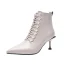 Fashion Black Street Wear Ankle Womens Boots 2020 Leather 7 cm Stiletto Heels Pointed Toe Boots