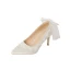 Elegant Chic / Beautiful Ivory Wedding Shoes 2020 Bow Pearl 7 cm Stiletto Heels Pointed Toe Wedding Pumps