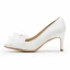 Elegant White Wedding Satin Wedding Shoes 2020 Pearl Bow 9 cm Stiletto Heels Pointed Toe Pumps