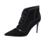 Schlicht Schwarz Freizeit Ankle Boots Wildleder Stiefel Damen 2020 8 cm Stilettos Spitzschuh Stiefel