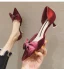 Chic / Beautiful Burgundy Prom Suede Womens Shoes 2020 Leather Bow 4 cm Stiletto Heels Low Heel Pointed Toe Heels