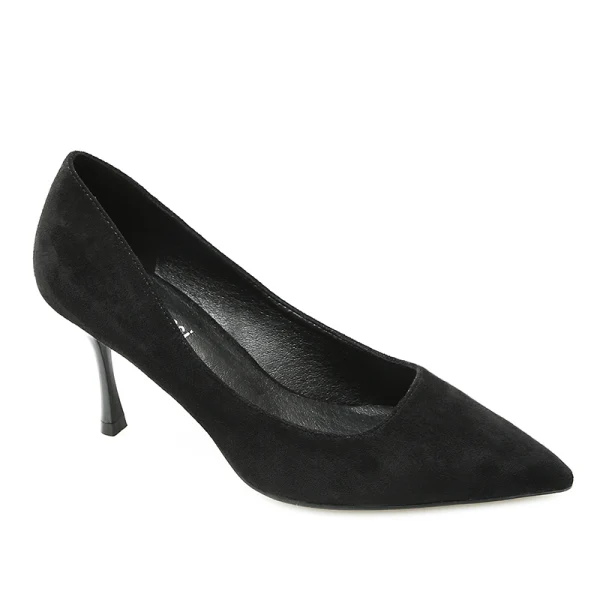Chic / Beautiful Burgundy Office OL Suede Pumps 2020 Leather 7 cm Stiletto Heels Pointed Toe Pumps
