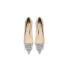 Sparkly Silver Glitter Rhinestone Sequins Wedding Shoes 2021 Leather 8 cm Stiletto Heels Pointed Toe Wedding Pumps High Heels