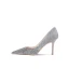 High End Farbverlauf Silber Glanz Pailletten Brautschuhe 2020 Leder 8 cm Stilettos Spitzschuh Hochzeit Pumps