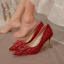 Charmant Gold Glanz Brautschuhe 2020 Strass Pailletten 8 cm Stilettos Spitzschuh Hochzeit Pumps