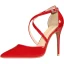 Sexy Red Evening Party Womens Shoes 2020 Patent Leather X-Strap 10 cm Stiletto Heels Pointed Toe Heels
