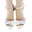 Chic / Beautiful Wedding Shoes 2018 Leather Pearl Butterfly Ankle Strap 14 cm Stiletto Heels Open / Peep Toe Wedding High Heels White
