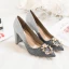 Charmant Farbverlauf Pink Abend Pumps 2020 Perle Strass Pailletten 9 cm Thick Heels Spitzschuh Pumps