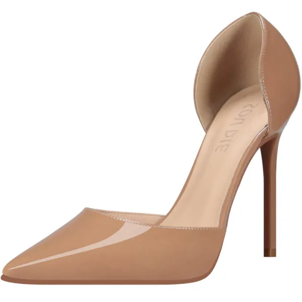 Minimalist Nude Office OL Womens Shoes 2020 10 cm Stiletto Heels Pointed Toe Heels