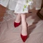 Chinese style Burgundy Bow Wedding Shoes 2020 8 cm Stiletto Heels Pointed Toe Wedding Pumps