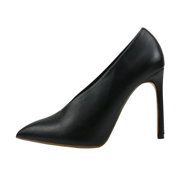 Vintage / Originale Simple Noire Désinvolte Escarpins 2020 10 cm Talons Aiguilles À Bout Pointu Escarpins