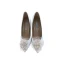 Chic Ivoire Cuir Faux Diamant Paillettes Chaussure De Mariée 2020 7 cm Talons Aiguilles À Bout Pointu Mariage Escarpins