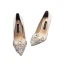 Fabuleux Ivoire Perle Faux Diamant Chaussure De Mariée 2020 Cuir 9 cm Talons Aiguilles À Bout Pointu Mariage Escarpins