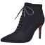 Modest / Simple Black Street Wear Leather Womens Boots 2020 Ankle 9 cm Stiletto Heels Pointed Toe Boots