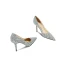 Glittrande Silver Paljetter Brudskor 2021 Läder 8 cm Stilettklackar Spetsiga Bröllop Pumps Högklackade