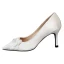 Élégant Vintage / Originale Ivoire Fleur Chaussure De Mariée 2020 Cuir 7 cm Talons Aiguilles À Bout Pointu Mariage Escarpins