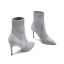 Schöne Grau Strassenmode Stiefel Stiefel Damen 2020 8 cm Stilettos Spitzschuh Stiefel